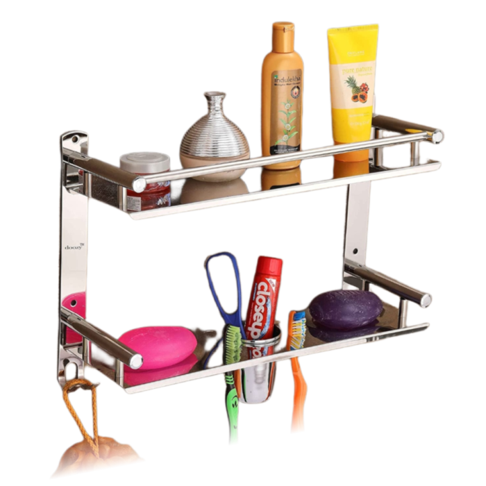 Two Layer Shelf Soap Dish & Brush Stand